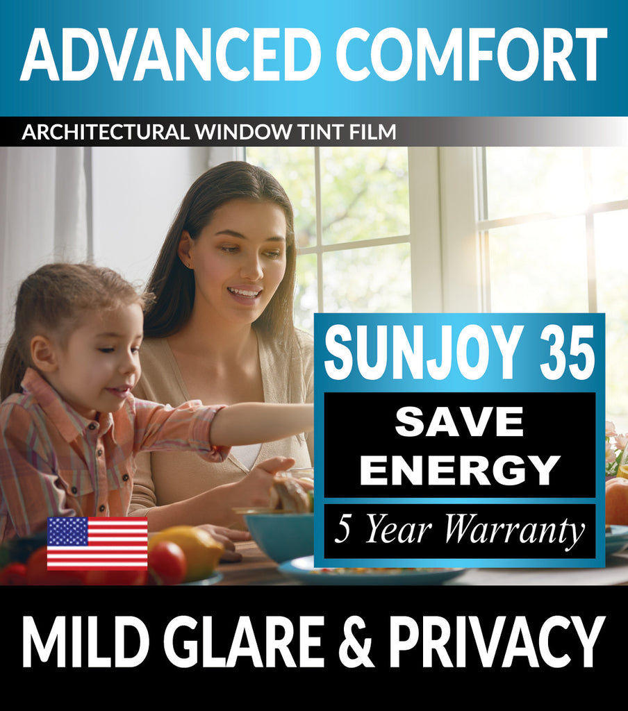 SunJoy 35 Mild Glare Mild Privacy Energy Efficient Window Tint Film For Home/Commercial Tinting